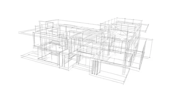 Ескіз Концепції Будинку Ілюстрація — стокове фото