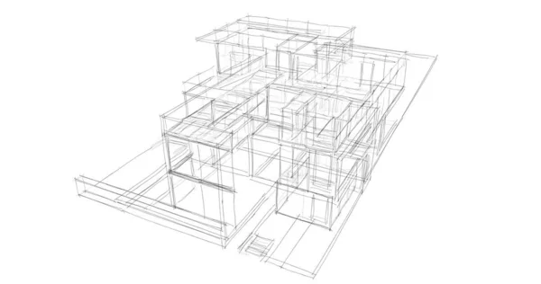 Эскиз Концепции Дома Иллюстрация — стоковое фото