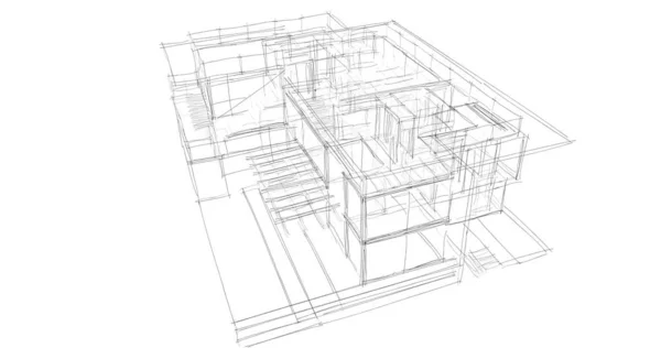 Haus Konzept Skizze Illustration — Stockfoto