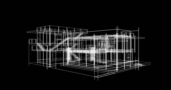 Эскиз концепции дома 3d иллюстрация
