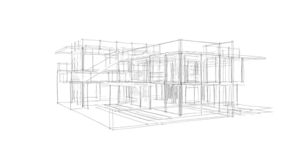 House Concept Sketch Illustration — Stock Photo, Image