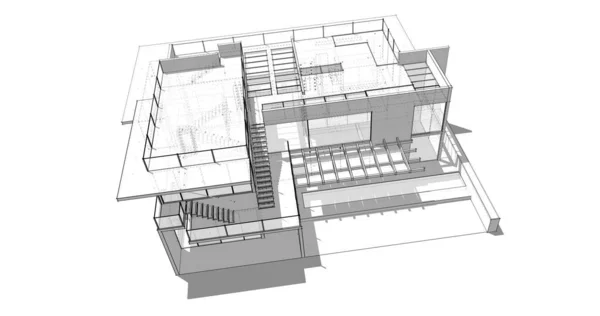 Dům Koncepce Skic Ilustrace — Stock fotografie
