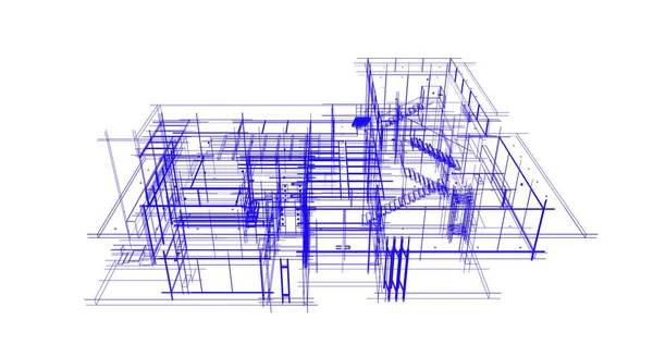 房子概念剪影3D — 图库照片