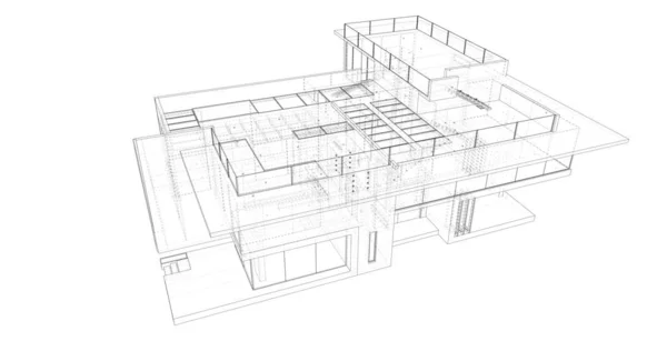 Conception Maison Croquis Illustration — Photo