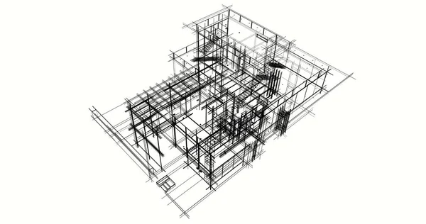 Conception Maison Croquis Illustration — Photo