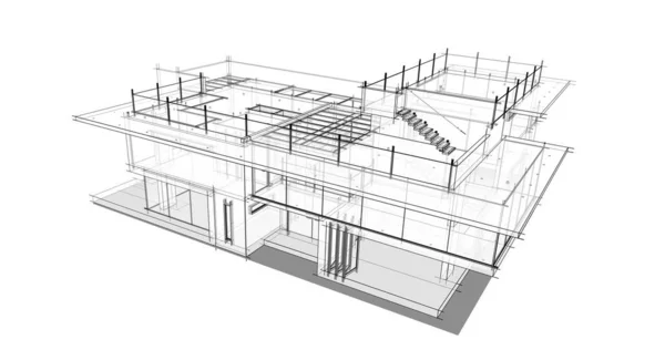 Conception Maison Croquis Illustration — Photo