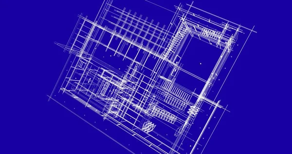 房子概念剪影3D — 图库照片