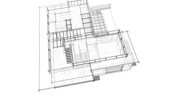 Эскиз Концепции Дома Иллюстрация — стоковое фото