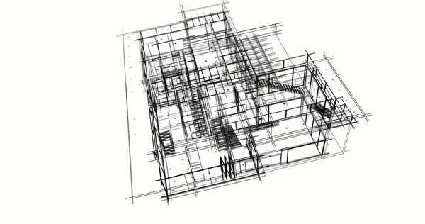 Эскиз Концепции Дома Иллюстрация — стоковое фото
