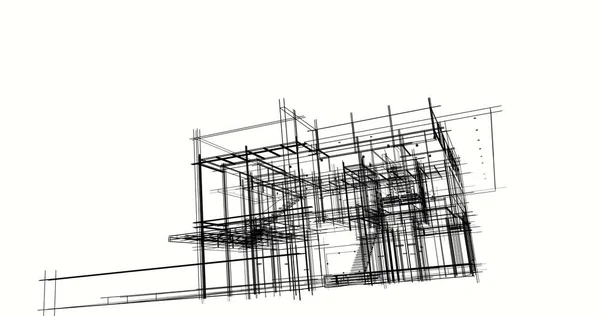 Ескіз Концепції Будинку Ілюстрація — стокове фото