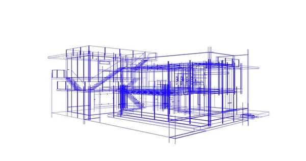 Conception Maison Croquis Illustration — Photo