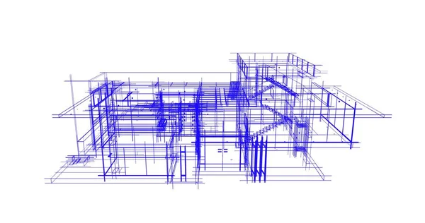 房子概念剪影3D — 图库照片