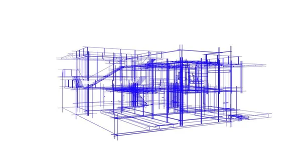 Huis Concept Schets Illustratie — Stockfoto