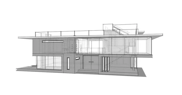 Эскиз Концепции Дома Иллюстрация — стоковое фото