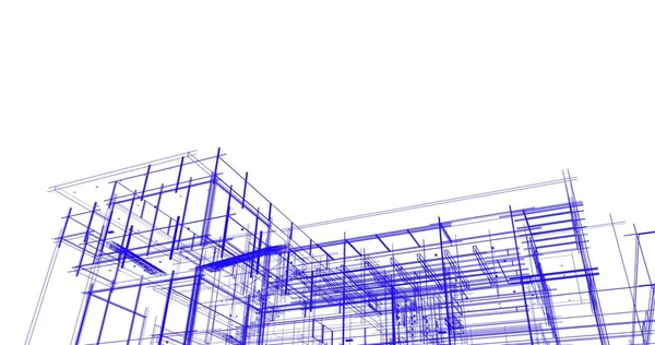 房子概念剪影3D — 图库照片