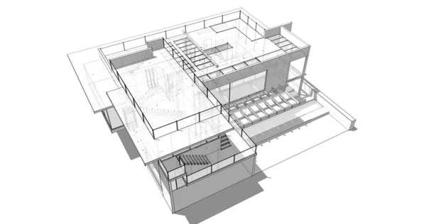 Conception Maison Croquis Illustration — Photo