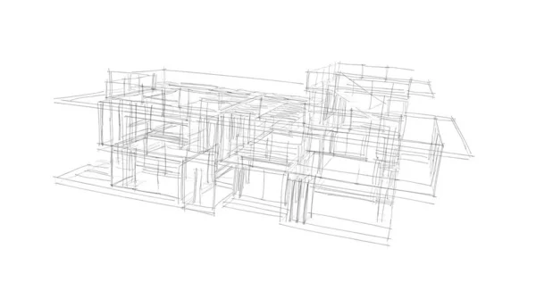 Ескіз Концепції Будинку Ілюстрація — стокове фото