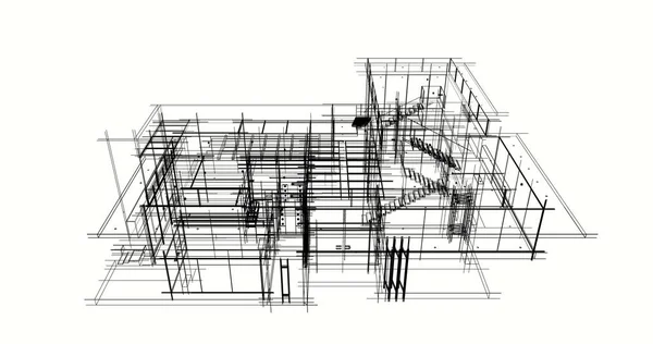 Conception Maison Croquis Illustration — Photo