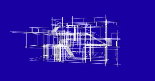 房子概念剪影3D — 图库照片