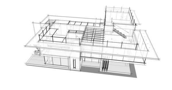 Ескіз Концепції Будинку Ілюстрація — стокове фото