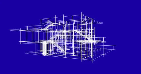 房子概念剪影3D — 图库照片