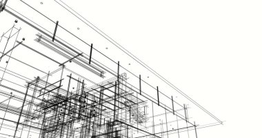 Ev kavramı kroki 3d çizim