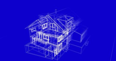 Ev kavramı kroki 3d çizim