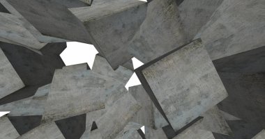 3D soyut beton küp arka plan 