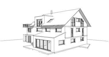 Ev kavramı kroki 3d çizim