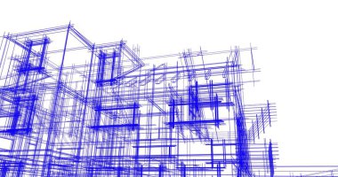 Ev kavramı kroki 3d çizim