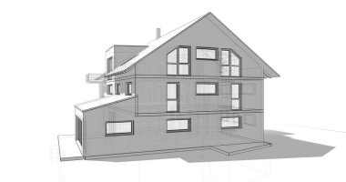 Ev kavramı kroki 3d çizim