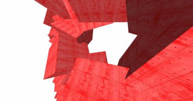 3D soyut beton küp arka plan 