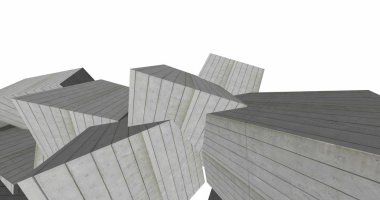 3D soyut beton küp arka plan 