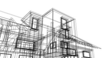 Ev kavramı kroki 3d çizim