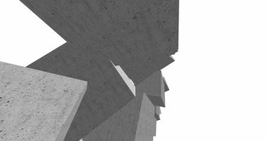 3D soyut beton küp arka plan 