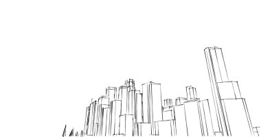 şehir mimarisi ve binalar 3D çizimi 