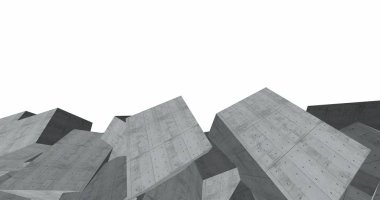3D soyut beton küp arka plan 