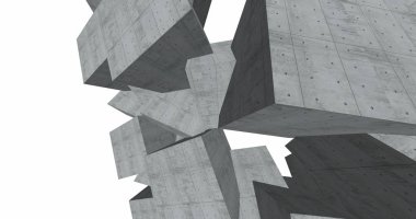 3D soyut beton küp arka plan 