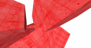 3D soyut beton küp arka plan 