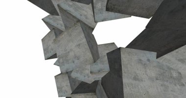 3D soyut beton küp arka plan 