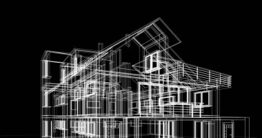 Ev kavramı kroki 3d çizim