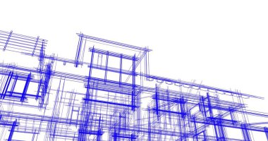 Ev kavramı kroki 3d çizim