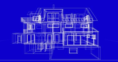 Ev kavramı kroki 3d çizim