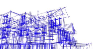 Ev kavramı kroki 3d çizim