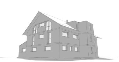 Ev kavramı kroki 3d çizim