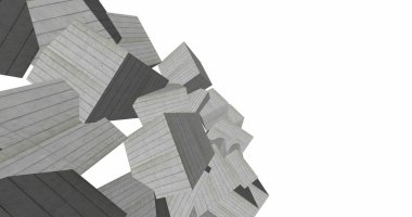3D soyut beton küp arka plan 