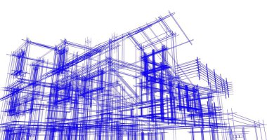 Ev kavramı kroki 3d çizim