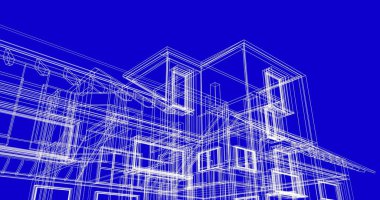 Ev kavramı kroki 3d çizim