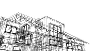 Ev kavramı kroki 3d çizim