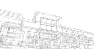 Ev kavramı kroki 3d çizim